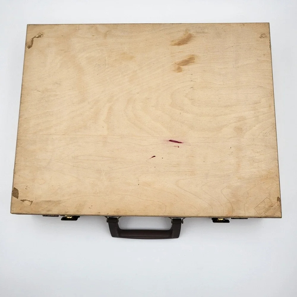Vintage Wooden‎ Artist Paint Box Storage Case Excelsior Hardware Art Supply